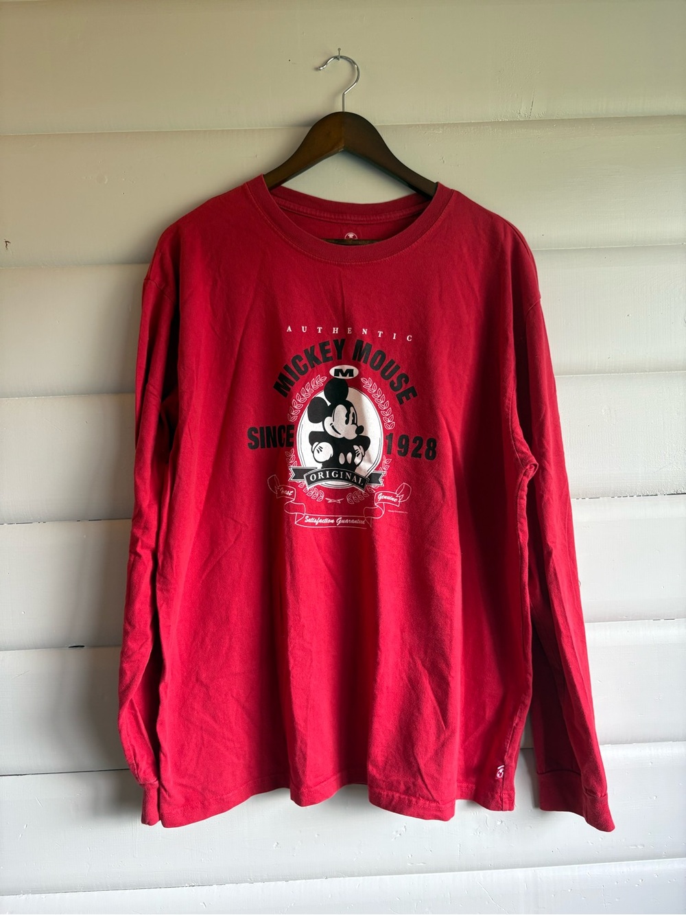 Disney Store Mickey Mouse Since 1928 Long Sleeve Graphic Tee XL Cotton